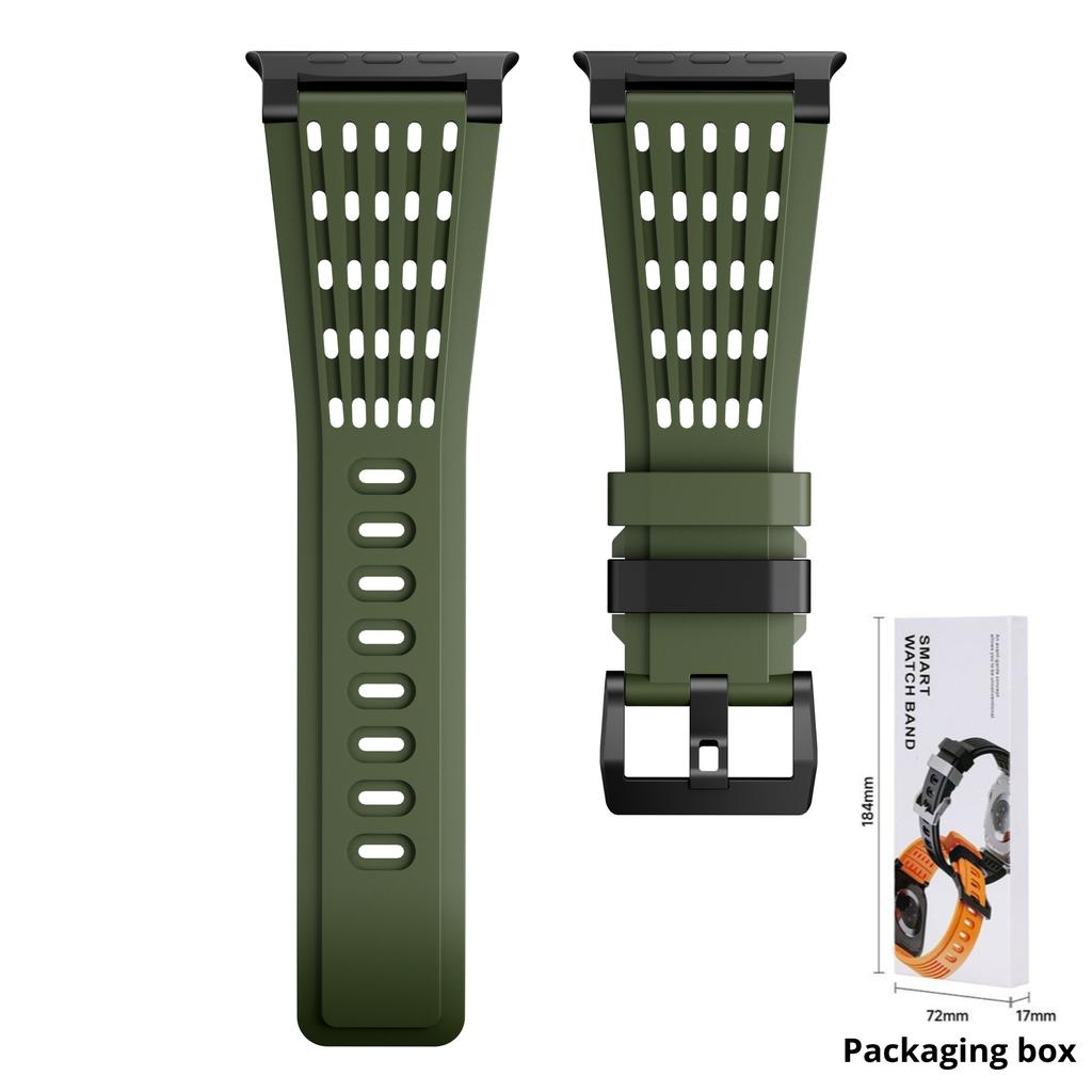 Sports Silicone Bracele For Apple Watch Ultra 4 49mm Series 11 10 46mm 45mm 44mm 42mm Luxury Business Strap for Iwatch 9 8 7 6 5 SE3 Ultra3