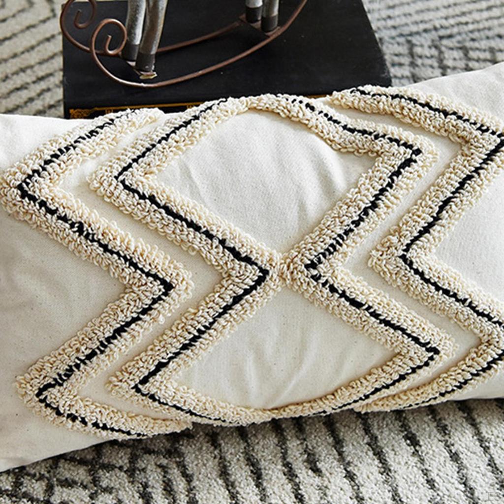 Embroidery Woven Tufted Cushion Quilted Pillow Case Cover for Sofa Bed Decor