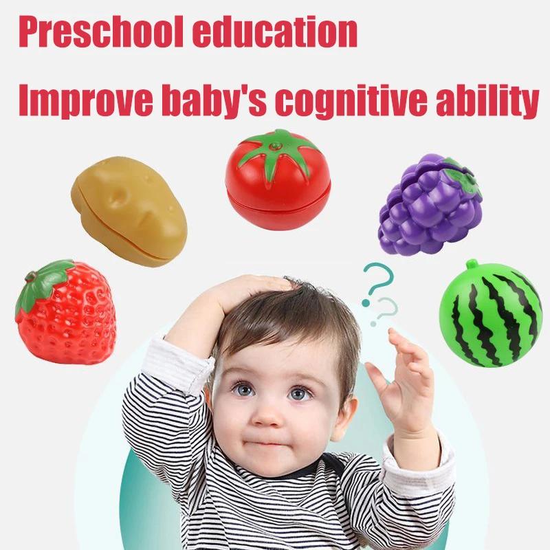Non-Toxic Educational Toy Plastic Kitchen Toy Set Cut Fruit Vegetable Pizza Food Play House Simulation Toys Pretend Play Kids Toys Gifts