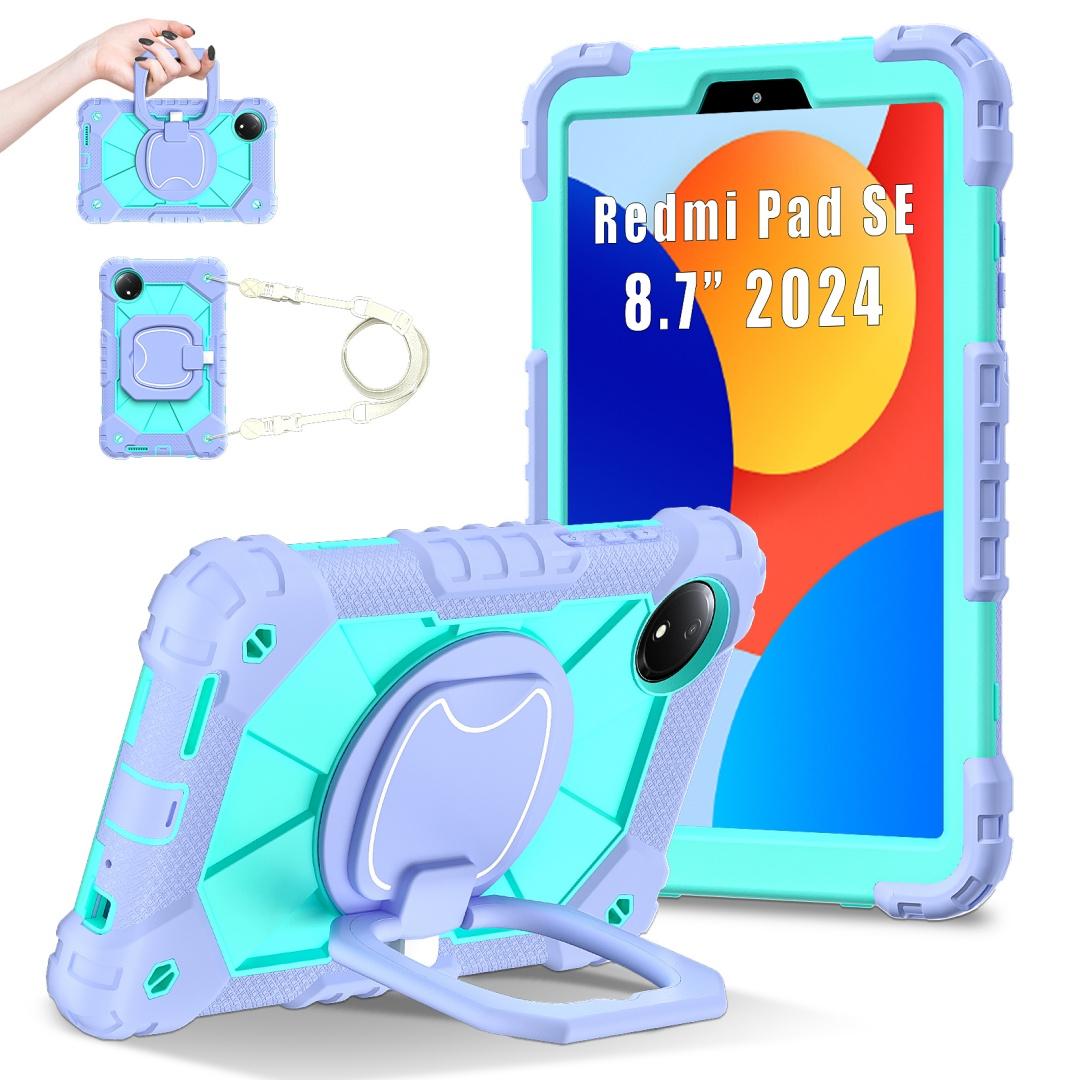 

Для Xiaomi Redmi Pad SE 8.7.360° вращающаяся рукоятка прочная защитная подставка TPU+PC 3в1 противоударный противоударный чехол для планшета ПК Redmi Pad SE 8.7 лаванды фиолетового