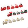 Christmas Wooden Train Crafts Home Decor Painted for Festival
