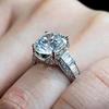 New Luxury 11MM Round Cubic Zirconia Women Rings Engagement Wedding Accessories Simple Elegant Lady's Ring Classic Jewelry