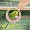 With Bell Bird Swing Toy Wood Hanging Parrot Ring Toy Bird Cage Perch  Climbing Play
