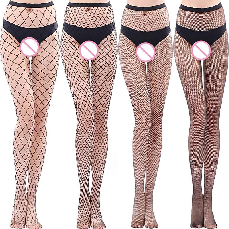 Women Sexy Lingerie Stockings Garter Belt Elastic Stockings Black Fishnet Stocking Thigh Sheer Tights Pantyhose