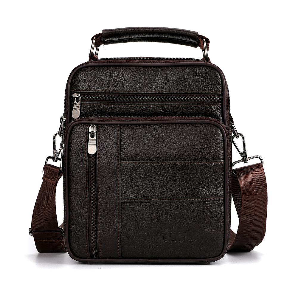 

Мужская сумка кроссбоди из натуральной кожи Высококачественная сумка-тоут Деловая повседневная Большая вместимость Сумка-мессенджер для мужчин