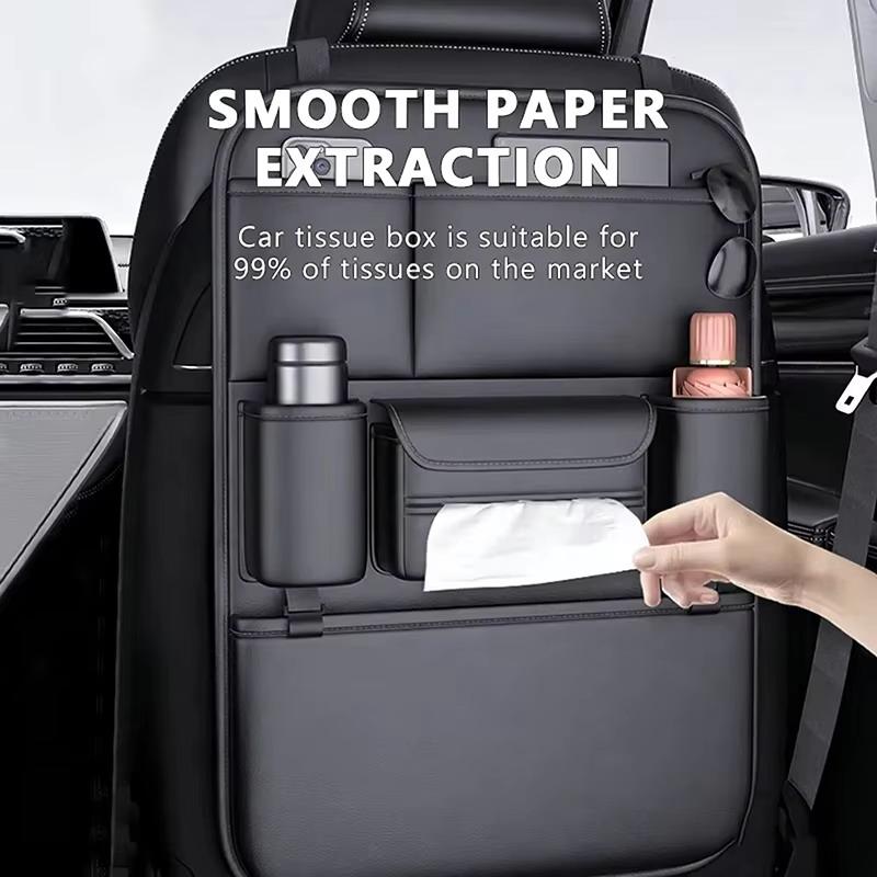 High-Capacity Car Seat Back Storage Bag Anti Kick Pad Multi-Pocket Backseat Organizer Bag Hanging Car Storage Pocket