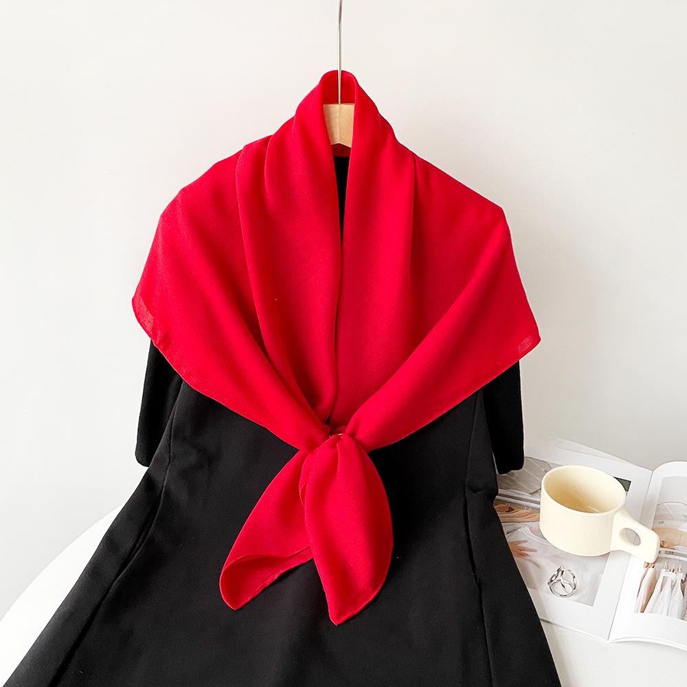 90 * 90cm Summer Women'S New Medium To Long Scarf Shawl Breathable Sunscreen Fashionable Versatile Premium Silk Scarf