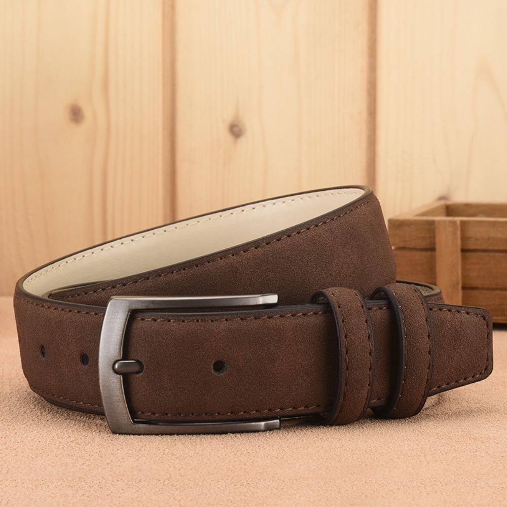 Retro Leather Belt Men Adjustable Pants Accessories Fashion Metal Buckle Belt  Male