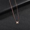 Französischer Chic 3D H Anhänger Choker Halskette für Damen - Edelstahl Schlüsselbeinkette, Nischendesign, Herbstkollektion