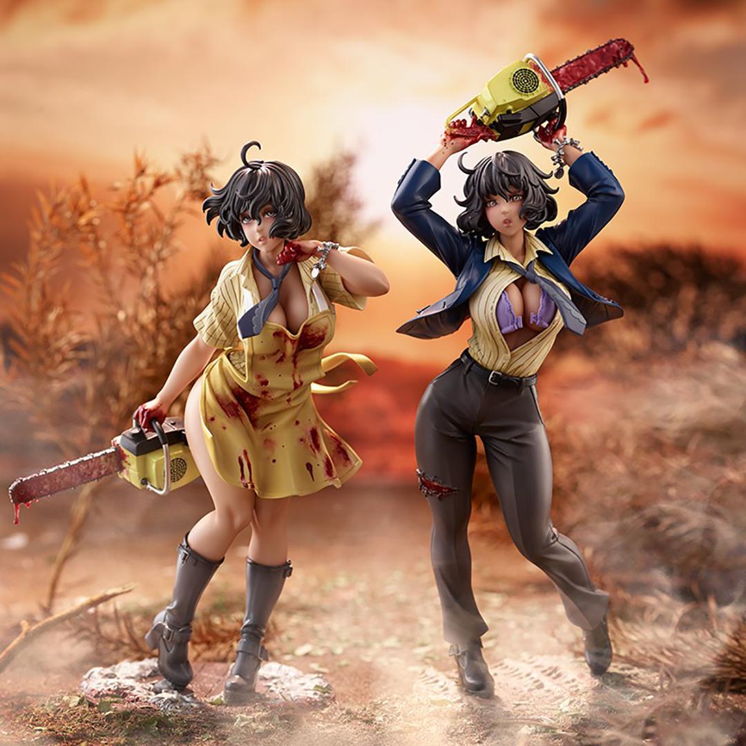 

HORROR Bishoujo Statue Devils Sacrifice 1974 Leatherface Аніме ПВХ фігурка іграшка Blue Original Box