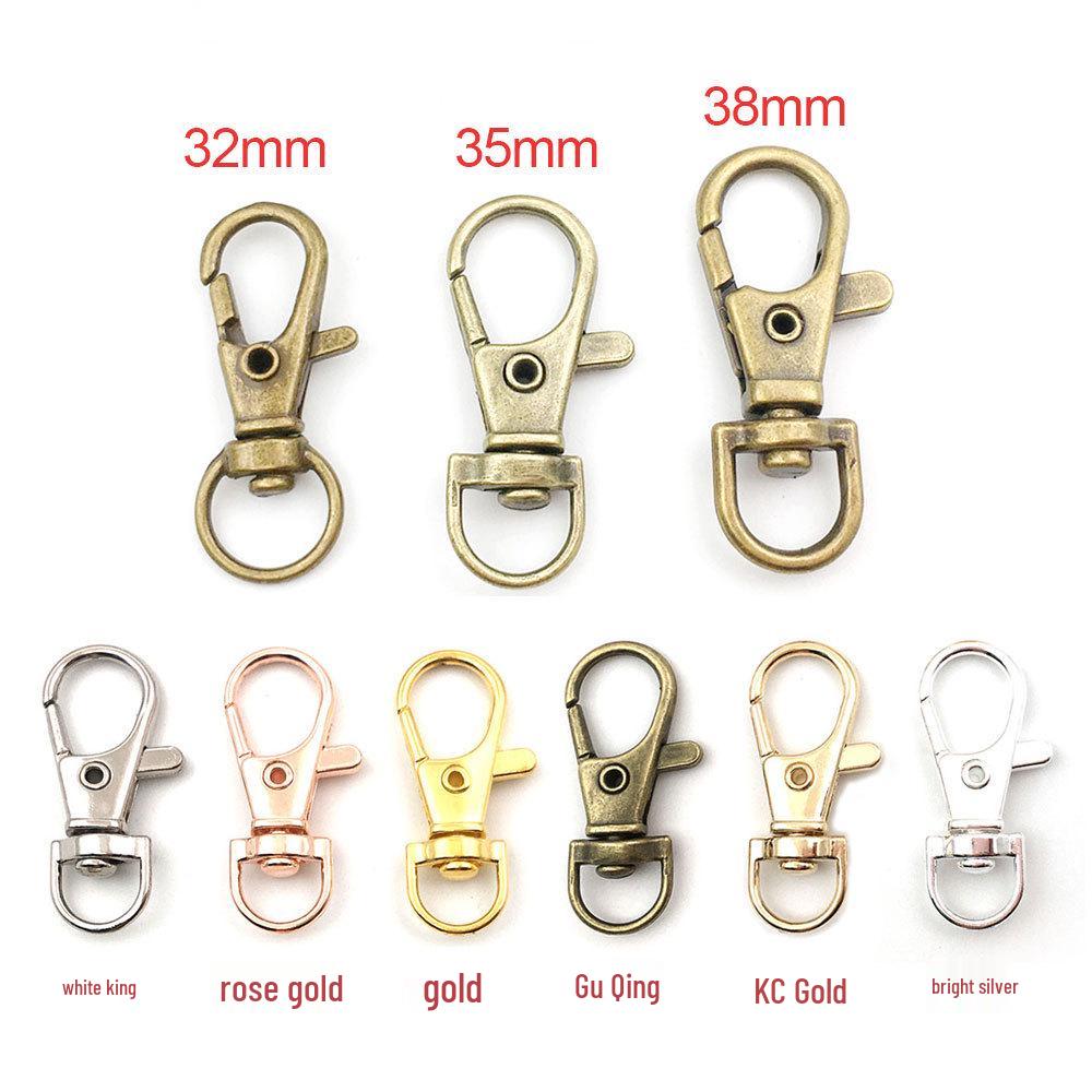 

Keychain Waist Hook: Alloy Dog Buckle with Leather Accent and Lobster Clasp for Bags and Jewelry Accessories 32mm