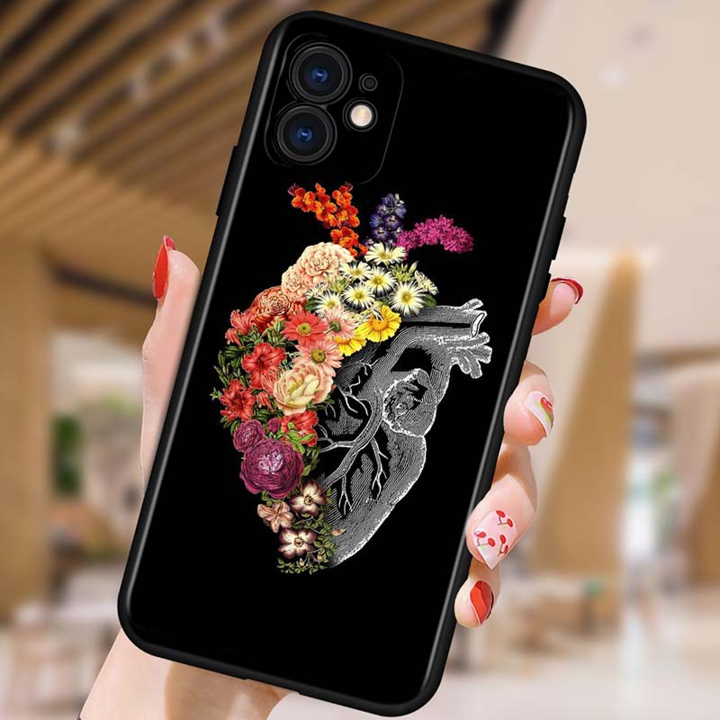 Human Heart Flower For Phone Case For iPhone Samsung Galaxy Redmi Xiaomi Oppo OnePlus Note S A 7 8 9 10 11 12 13 14 20 21 22 23 53 54 Pro Max Ultra