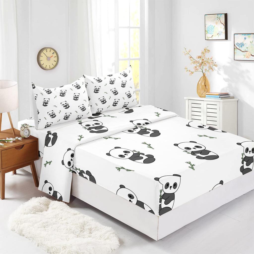 Cartoon animal little dinosaur pattern bed hat four-piece bedding set bedroom dormitory bedding decoration