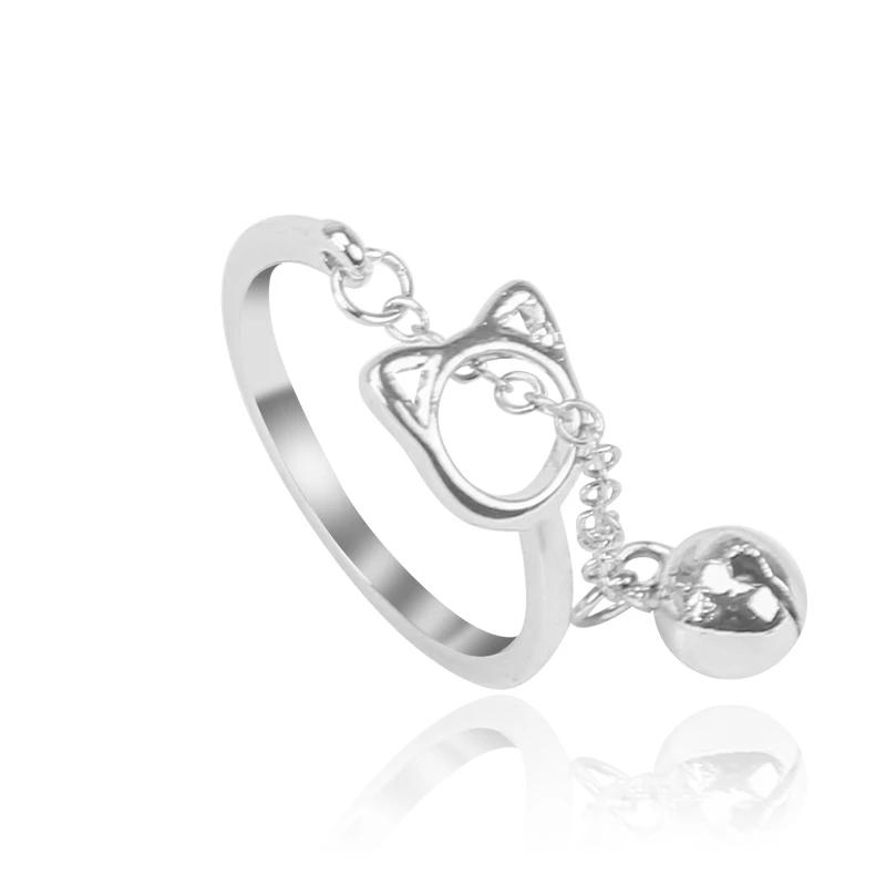 Cat Ear Finger Rings Open Design Cute Footprints Fashion Jewelry Ring For Women Young Girl Child Gift Adjustable Animal