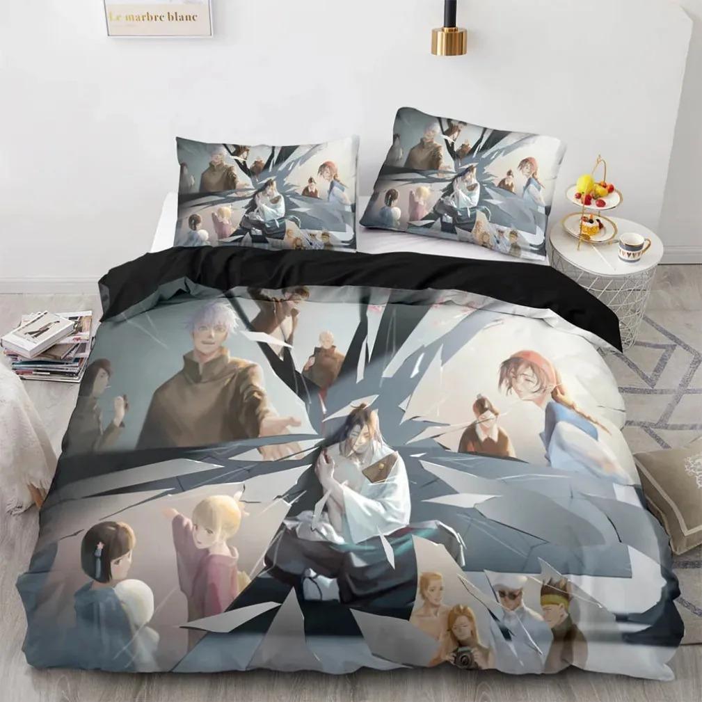 Anime Famous Jujutsu Kaisen Bedding SetBoy&Girl Duvet Cover Pillow Case Gift Home Bedroom Quilt Set Large King 260X220Cm