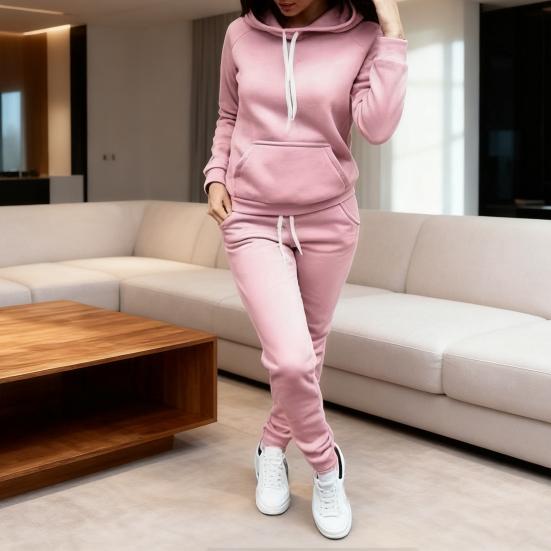 2 Piece Outfits for Women Long Sleeve Pullover Hoodie Sweatshirts Jogger Pants Set Fall Casual Tracksuit Lounge Set