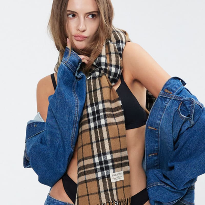 

BRIGHTEN Classic Check Muffler (5colors) 05 Check Earth Beige