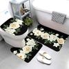 For 3-Piece Rose Valentine Bathroom Set - Machine Washable Polyester with Toilet Seat, U-Shaped Seat and Non-Slip Mat