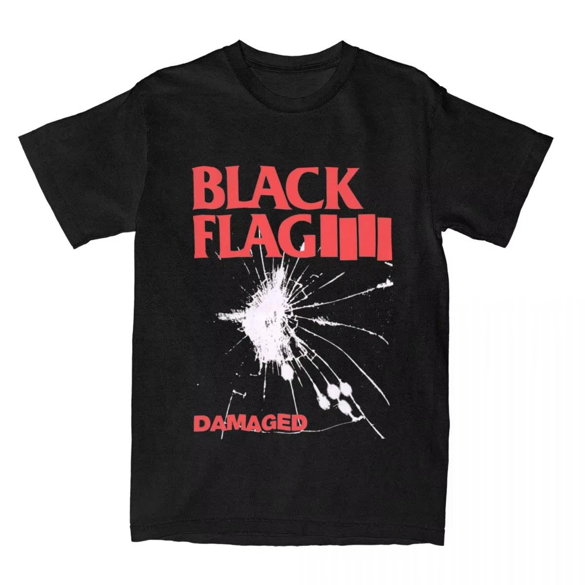 2025 Black Flag Damaged TShirts Men Women Casual Pure Cotton Tee Shirt Round Neck Short Sleeve T Shirts New Arrival Clothes S