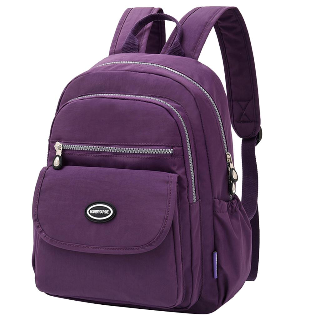 Women's Fashion Solid High Capacity Portability Zipper Student Backpacks