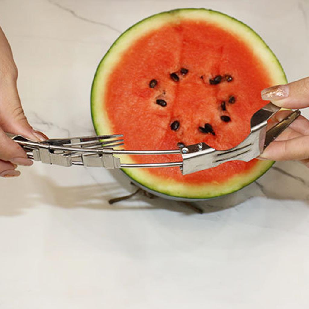 Watermelon Slicer Cutter Tool Fruit Cutting Tools Fork Handheld Rust-proof 2-in-1 Stainless Splitters For Cantaloupe Kitchen