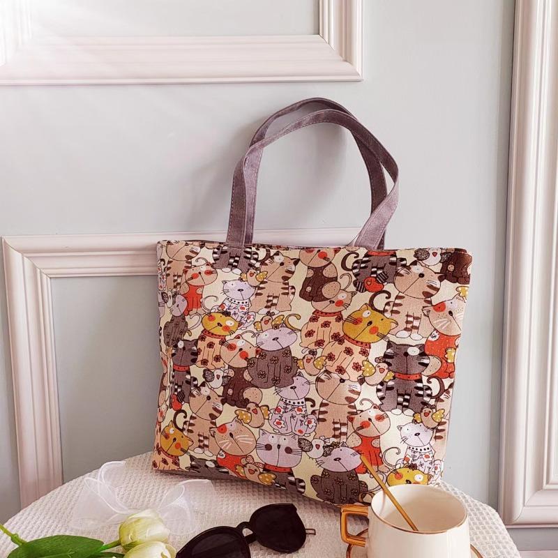 Women Canvas Bags Casual Daily Shoulder Tote Shopper Handbag Simple Hobo Bags