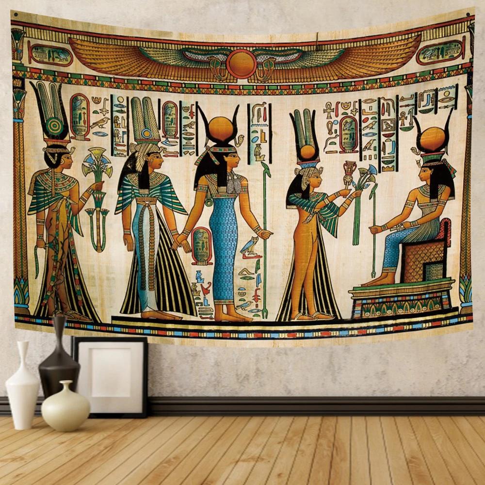 Ancient Egyptian Tapestry  Pharaohs  Hieroglyphics for Bedroom Decor Historical Style Enhance Your Space with Cultural Charm