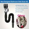 Sink Drain Kit with Extendable P-Trap, Can Be Installed Straight or Side-Mounted Drain Pipe,  Sink Accessory, Sink Drain Pipe