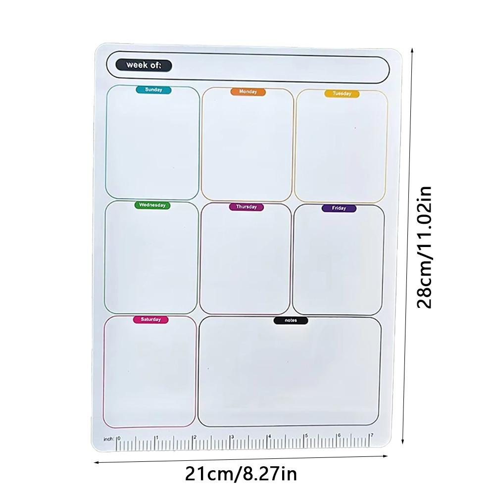 1Pcs Monthly Weekly Planner Fridge Magnets Soft Magnetic Calendar Sticker Erasable 28x21cm Note Message Board Refrigerator
