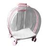 Cat Trolley Case Transparent Breathable Labor Saving Silent Moving Outdoor Rolling Pet Carrier for