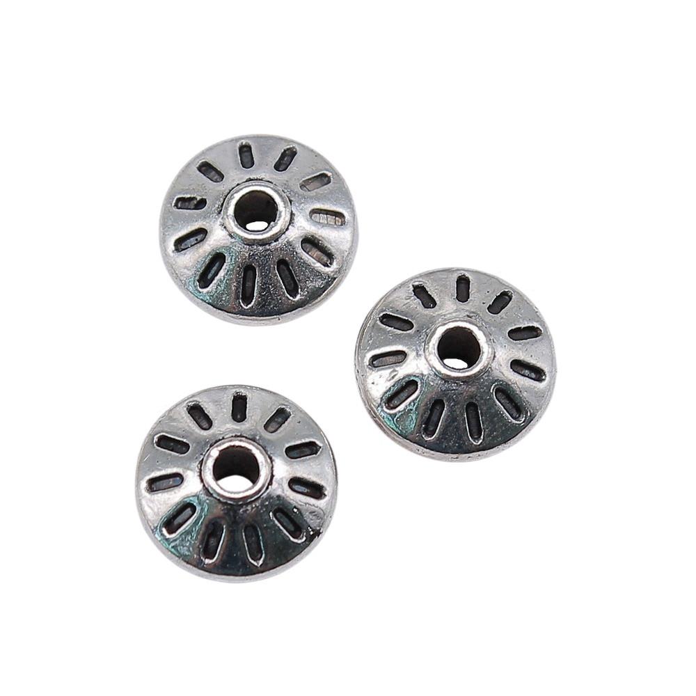 Multi Color Flower Edge Spacer Beads Metal Charms For Jewelry Making Accessories