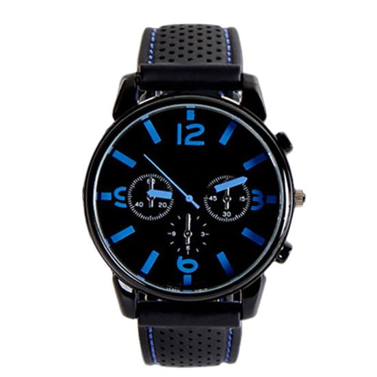 Men Fashion Numeral Dial Silicone Band Sport Analog Quartz Wrist Watch