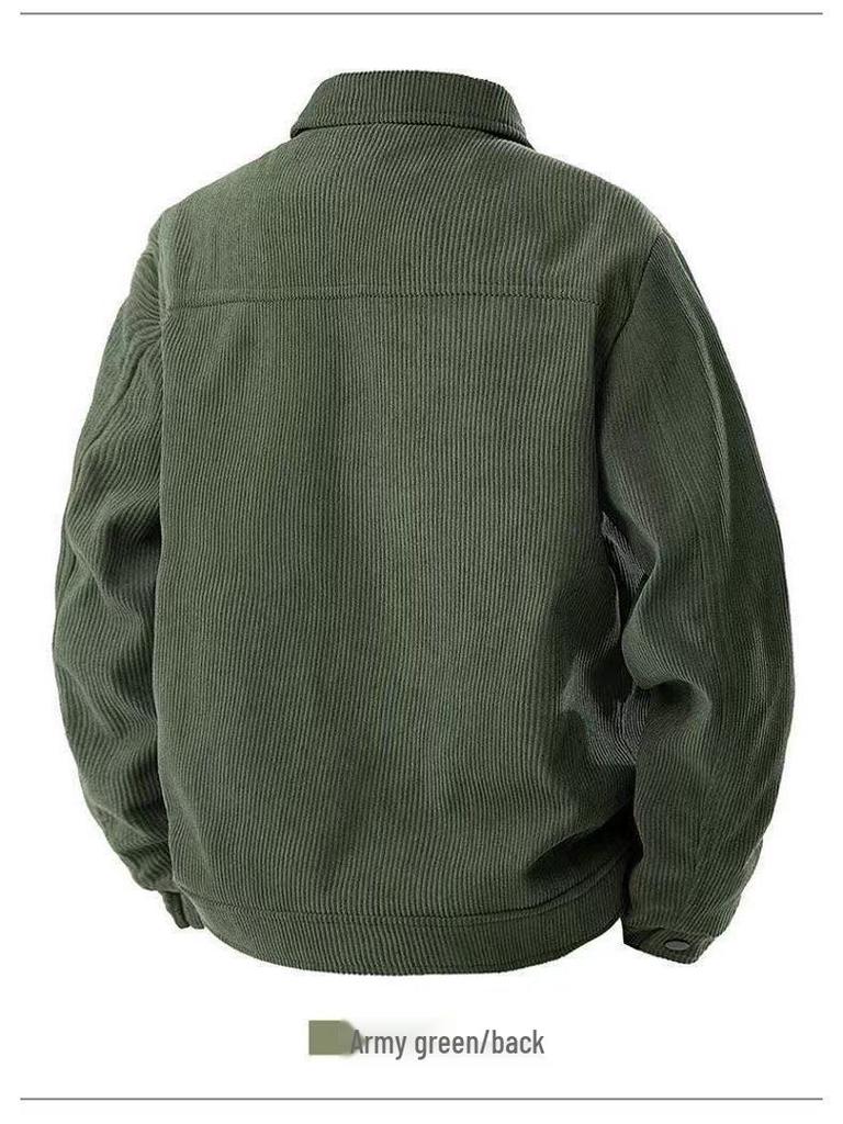 Japanese Retro Lapel Workwear Jacket - Men's Casual Loose Trendy Top for Spring and Autumn
