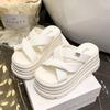 Fashion NEW 8CM Wedge Slippers for Women Summer Non Slip Platform Sandals Woman Open Toe Comfortable Female Chunky Beach Slippers