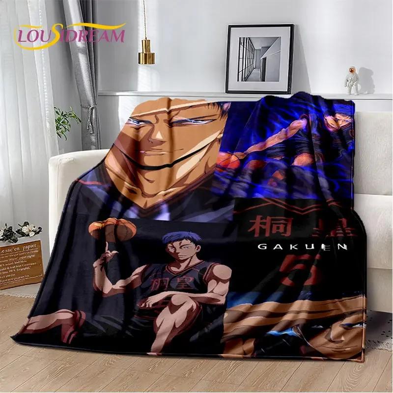 Kuroko'nun Basketbol Anime Karikatür Yumuşak Peluş Battaniye, Flanel Battaniye Oturma Odası Yatak Odası Yatak Kanepe Piknik Koyu için Battaniye