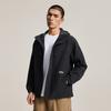 Li Ning Wow Wade Series Water-Resistant Comfortable Casual Hooded Zipper Letter Print Fleece Windbreaker Men Outerwear Black AFDU225-1