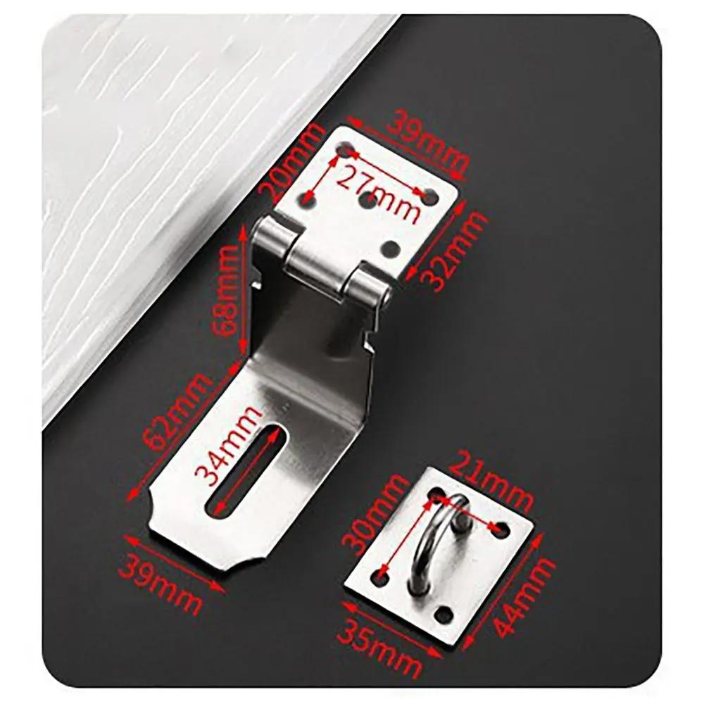 90° Right Angle Padlock Hasp with Mounting Screws Stainless Steel Door Clasp Lock Burglar-proof Gate Bolt Shed Latch