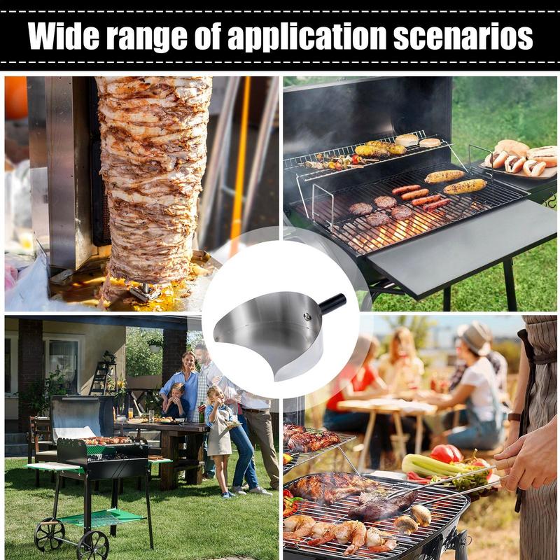 Meat Catcher Pan Heat Resistant Grill Meat Plate Handheld Portable for Kitchen Garden Outdoor Camping Campfire Party Barbecues