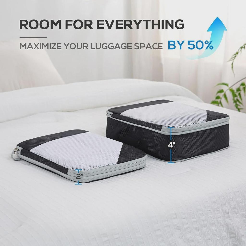 Best-Selling Travel Compression Suitcase Organizers: Three-Piece Waterproof Clothing Storage Bag Set