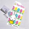 1pc Miffy2 Beach Towel with Custom Name, Beach/Swimming/Bath/Picnic/Camping Towel, Suitable for Seaside Beaches