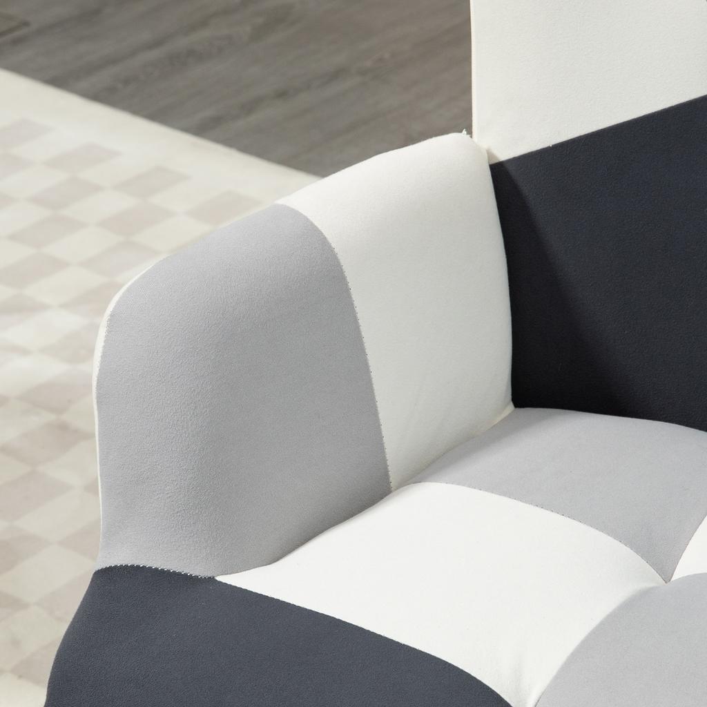 Bedroom Armchair In Tufted Velvet and Wooden Legs, 66x76x98cm, Multicolour