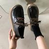 Women's College Style Lace-up Leather Shoes Thick-soled Casual Non-slip Wear-resistant Loafers