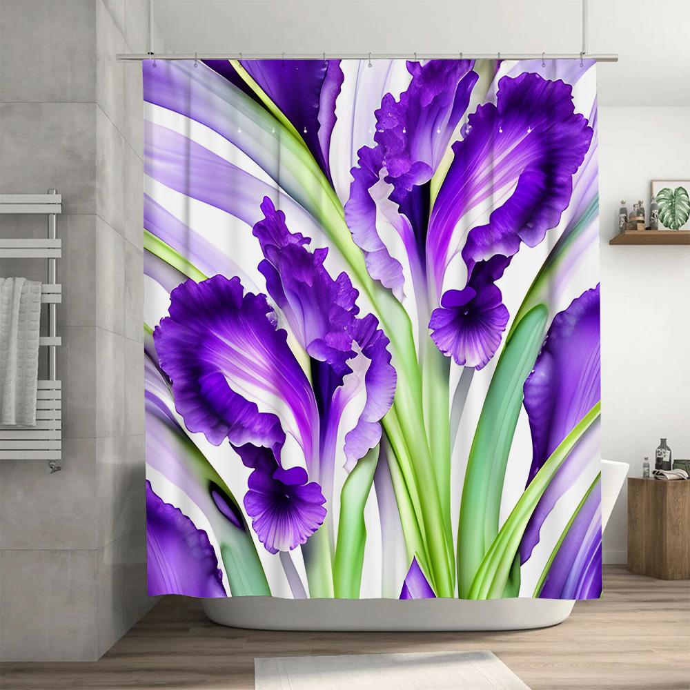 Abstract Bath Rug: Colorful Bathroom Shower Curtain with Purple Border for Home Decor Perfect Gift Idea (Customized Size)