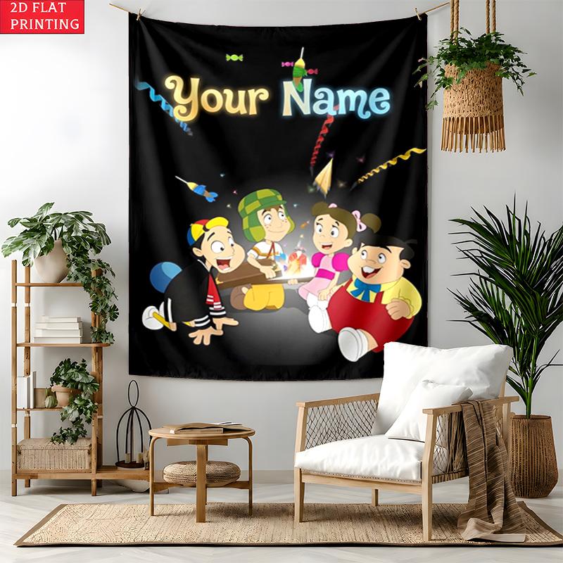 El Chavo Custom Name Tapestry Personalized Wall Art Hanging Bohemian Home Decor for Bedroom Dorm Living Room