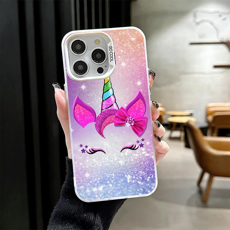 Pink Unicorn Rainbow Soft Phone Case for iPhone 15 16 17 Pro Max 17Air 16E 14 Plus 13 12 Mini Shockproof Cover Back Shell