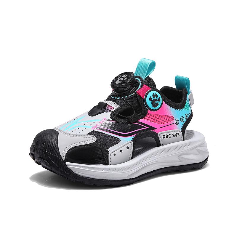 

Childrens Beach Sandals Toe Protection Lightweight Soft Rotation Buckle 2025 Summer Casual Sports Shoes Comfortable Breathable 38