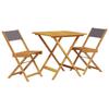 VidaXL 3-piece Bistro Set Anthracite Fabric and Solid Wood, Garden Bistro Set, Balcony Set, Set 3281869