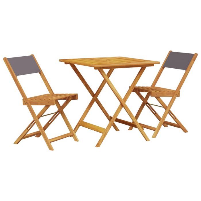VidaXL 3-piece Bistro Set Anthracite Fabric and Solid Wood, Garden Bistro Set, Balcony Set, Set 3281869