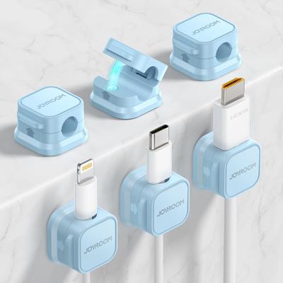 [Set of 6 - Industry First Magnetic Cable Holder] JOYROOM Cable Clips, Cable Management, Smooth Cable Adjustment, Cord Holder, Desk-Mounted Cord