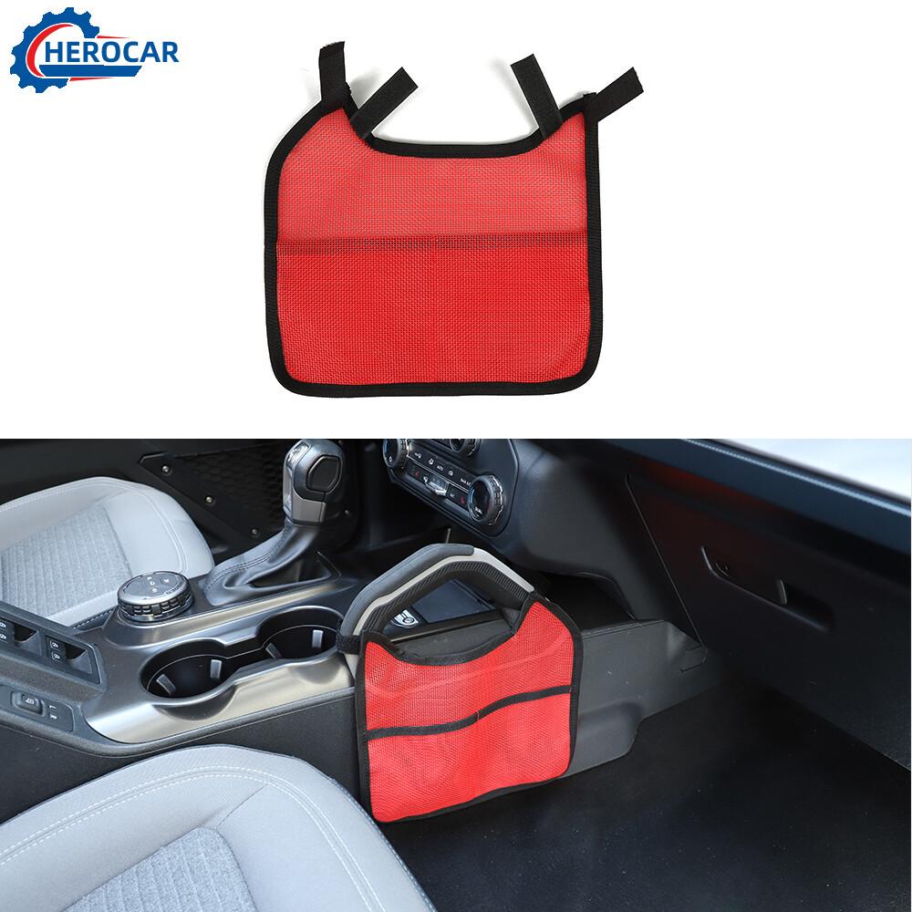 New Gear Shift Side Net Pocket Storage Bag Organizer Holder For Ford Bronco Red